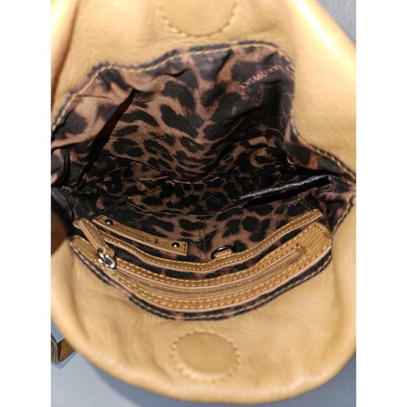 B. Makowsky Studded Tan Leather Crossbody 9x10 - Picture 10 of 11